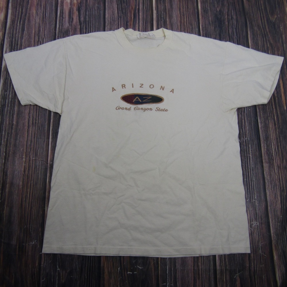 Vintage J. America Arizona Grand Canyon Shirt Mens L White Single Stitch Tee